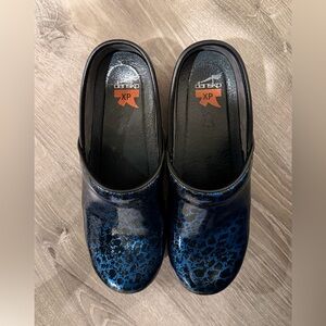 Dansko XP Professional Clogs – Blue Black Marbled Leather – Size 39
